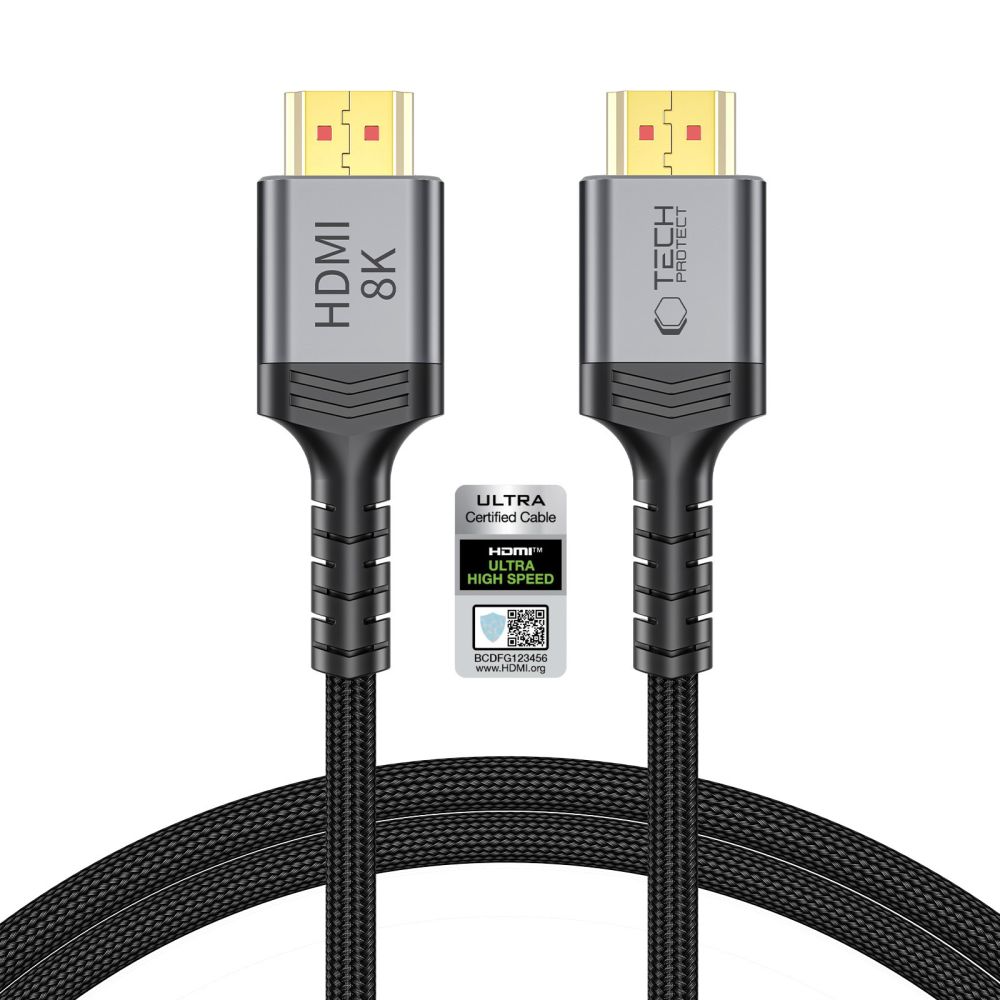 Tech-Protect Ultraboost 2 videókábel, HDMI - HDMI, 8K, 1m, Fekete