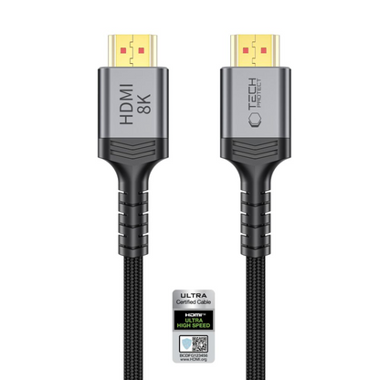 Tech-Protect Ultraboost 2 videókábel, HDMI - HDMI, 8K, 1m, Fekete