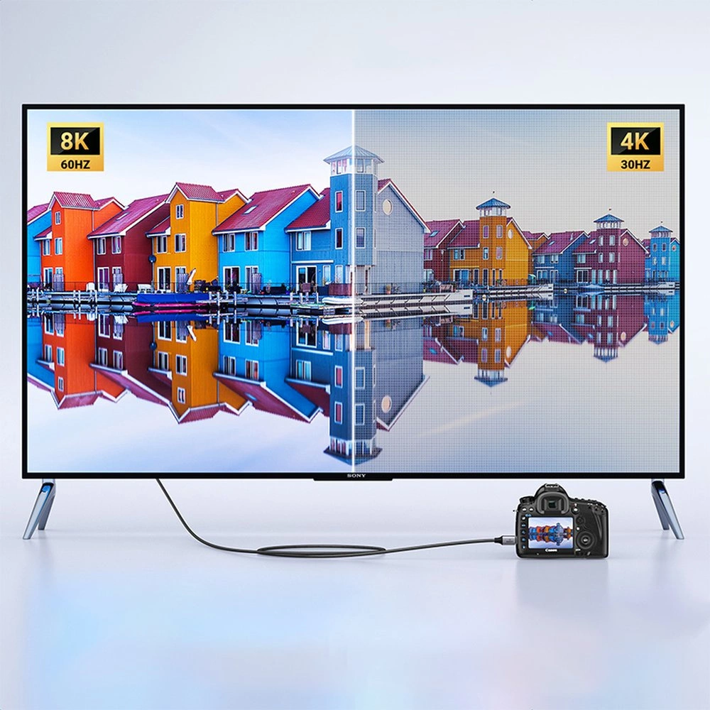UGREEN HD163 videokábel, miniHDMI - HDMI, 8K, 2m, Szürke