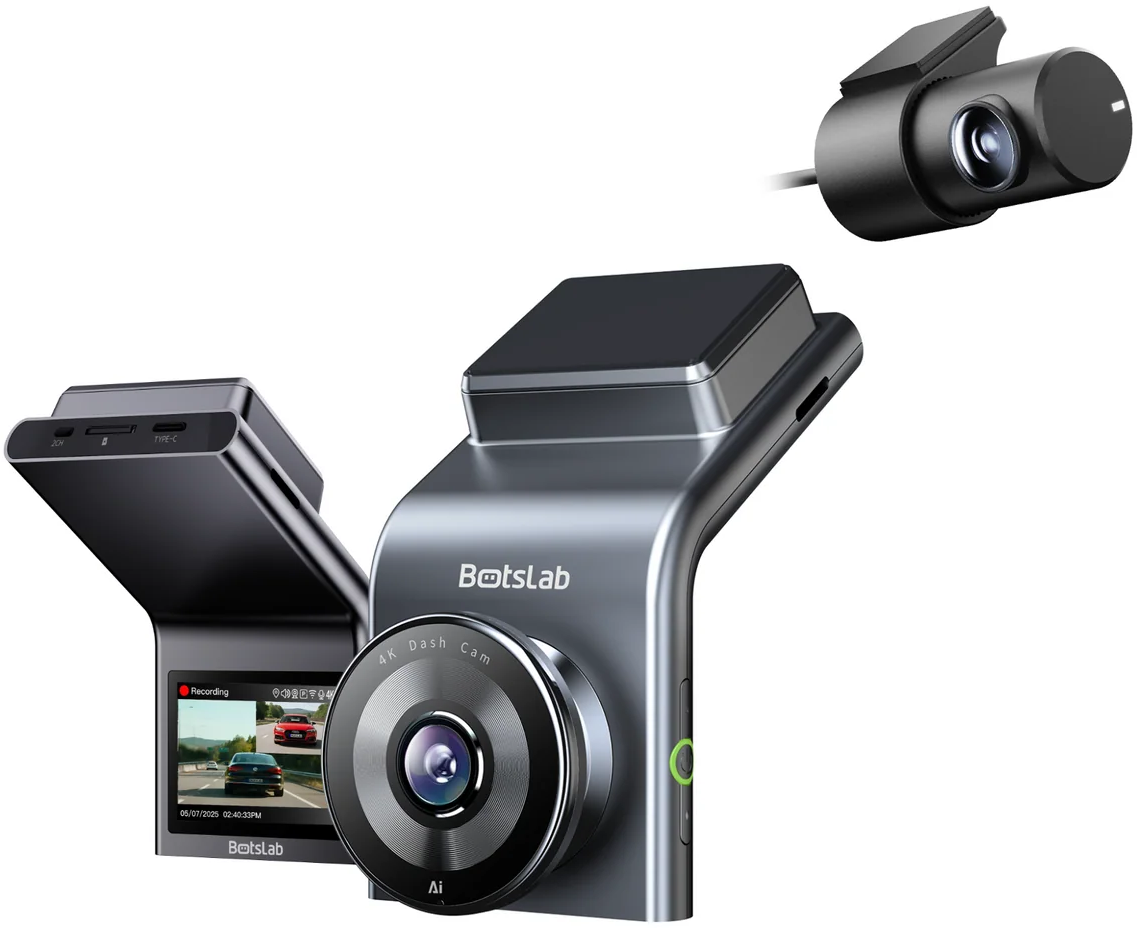 Botslab G300H Plus elülső-hátsó autós kamera, 4K, Wi-Fi, GPS, 2,4 hüvelykes kijelző