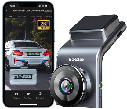 Botslab G300H Plus elülső-hátsó autós kamera, 4K, Wi-Fi, GPS, 2,4 hüvelykes kijelző