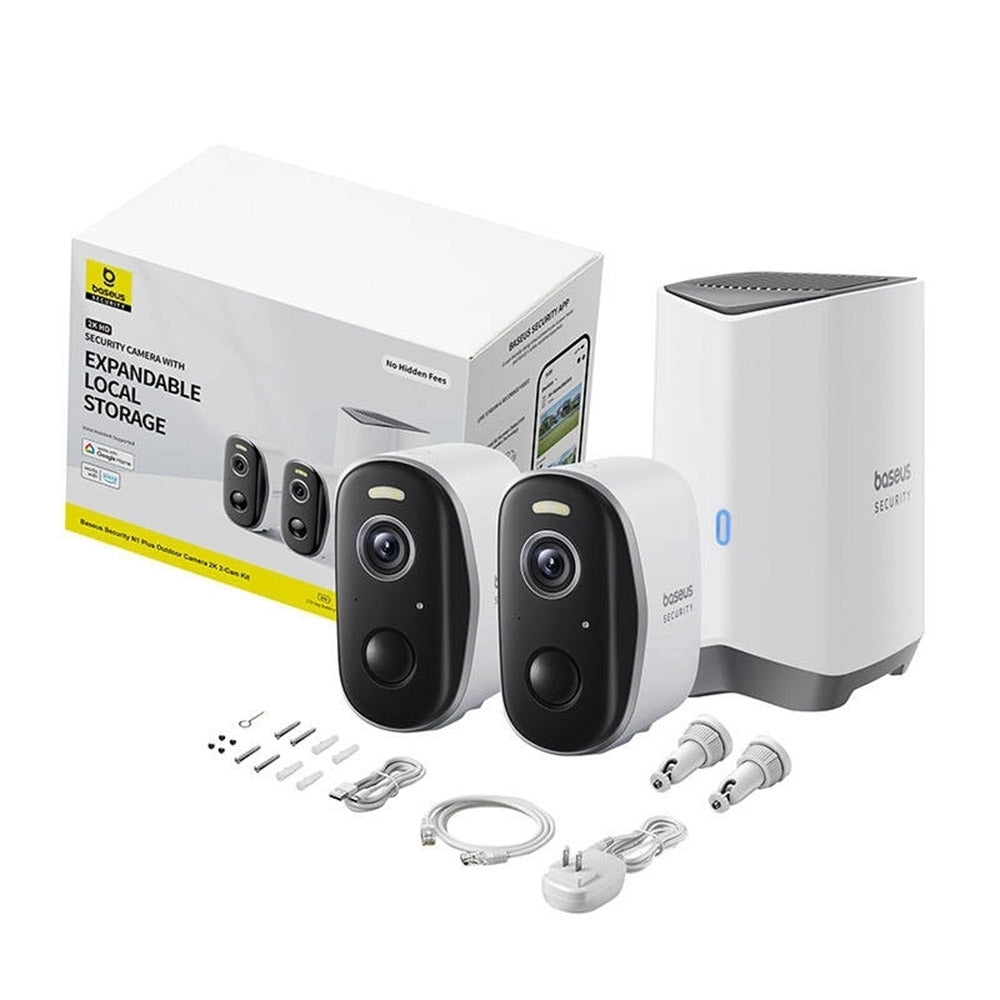 Baseus N1 Plus megfigyelő kamera, Wi-Fi, 2K, IP67, kültéri, 2 darabos készlet S0TY002131