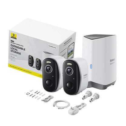 Baseus N1 Plus megfigyelő kamera, Wi-Fi, 2K, IP67, kültéri, 2 darabos készlet S0TY002131