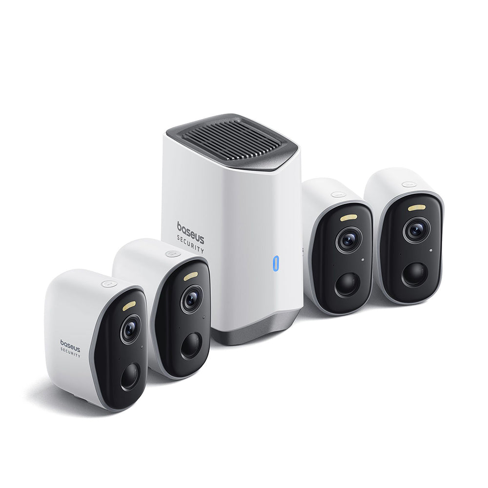Baseus N1 kültéri megfigyelőkamera, Wi-Fi, 2K, IP67, 4 darabos készlet ACSLH-01