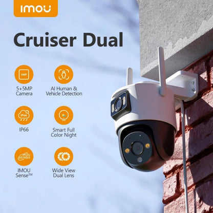 Imou Cruiser Dual kültéri megfigyelőkamera, Wi-Fi, 2.8K + 2.8K, IP66, fehér IPC-S7XP-10M0WED-0360B