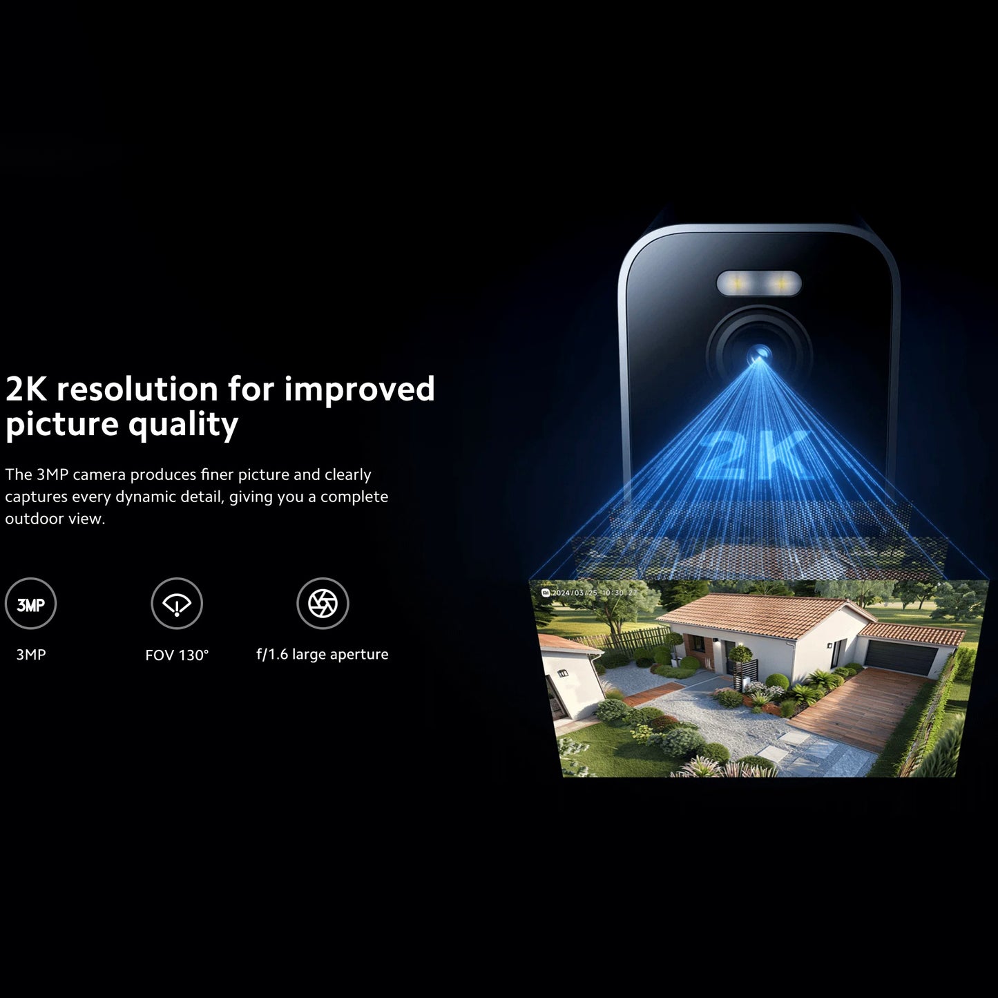 Felügyeleti kamera Xiaomi BW300, Wi-Fi, 2K, IP67, kültéri BHR8303GL 