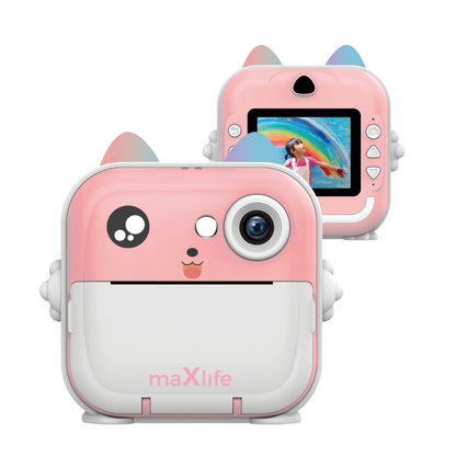 MaXlife MXPC-100 Kids digitális fényképezőgép nyomtatási funkcióval, rózsaszín