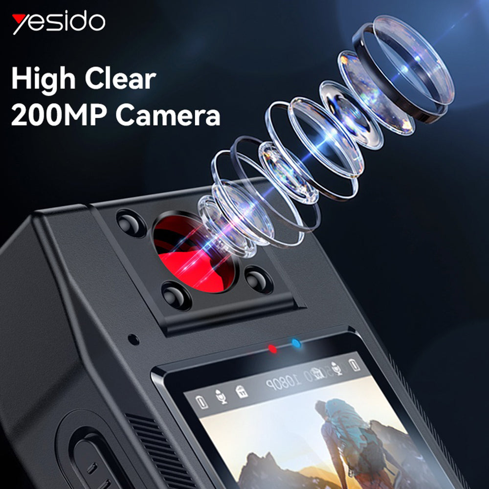Yesido KM25 sportkamera, 1080P, 1.3 inch kijelző, Fekete