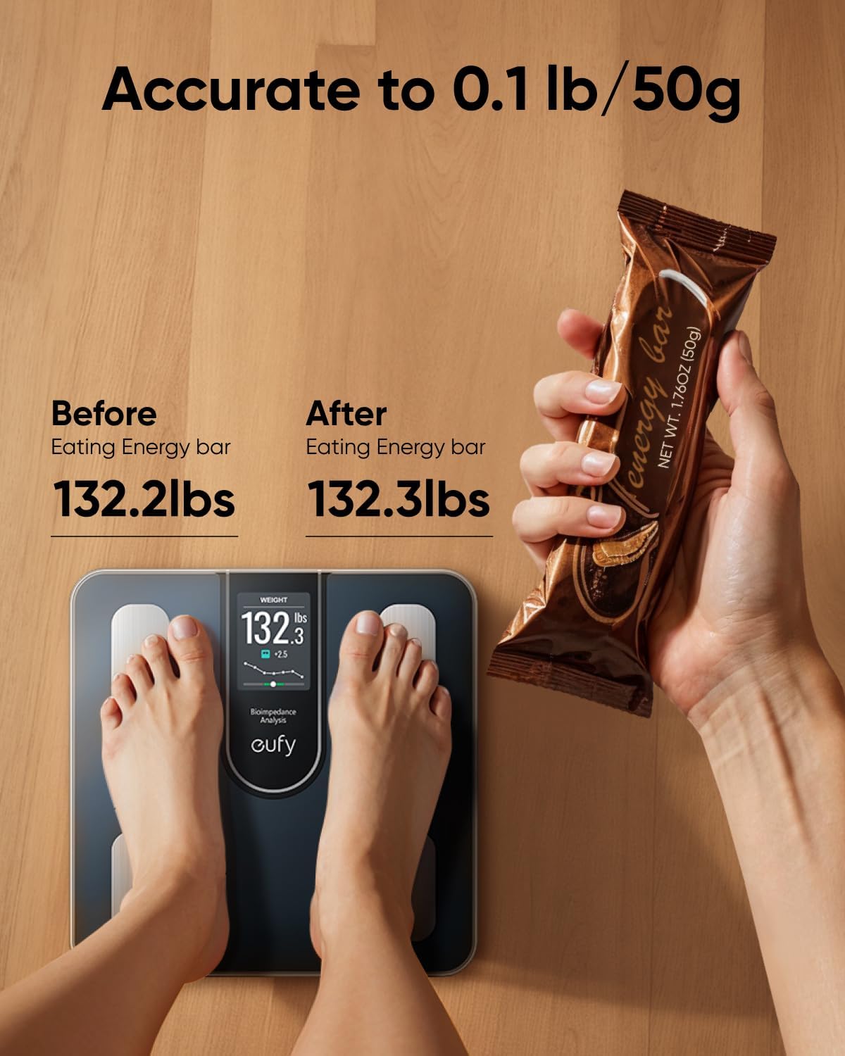 Digitális mérleg Eufy Smart Scale C20, Fekete T9130011