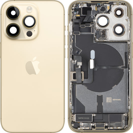 Apple iPhone 14 Pro Battery Cover, With Middle Frame, Full Parts, Gold, Swap