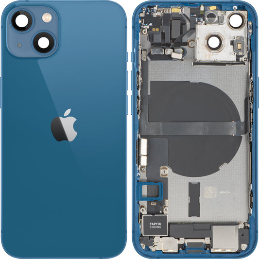 Apple iPhone 13 akkumulátor fedél, középházzal, teljes alkatrészekkel, kék, csere