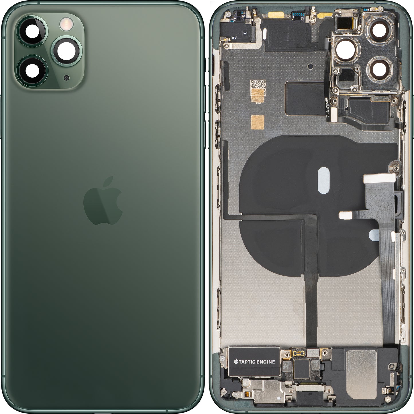Apple iPhone 11 Pro Max Battery Cover, With Middle Frame, Full Parts, Green (Midnight Green), Swap