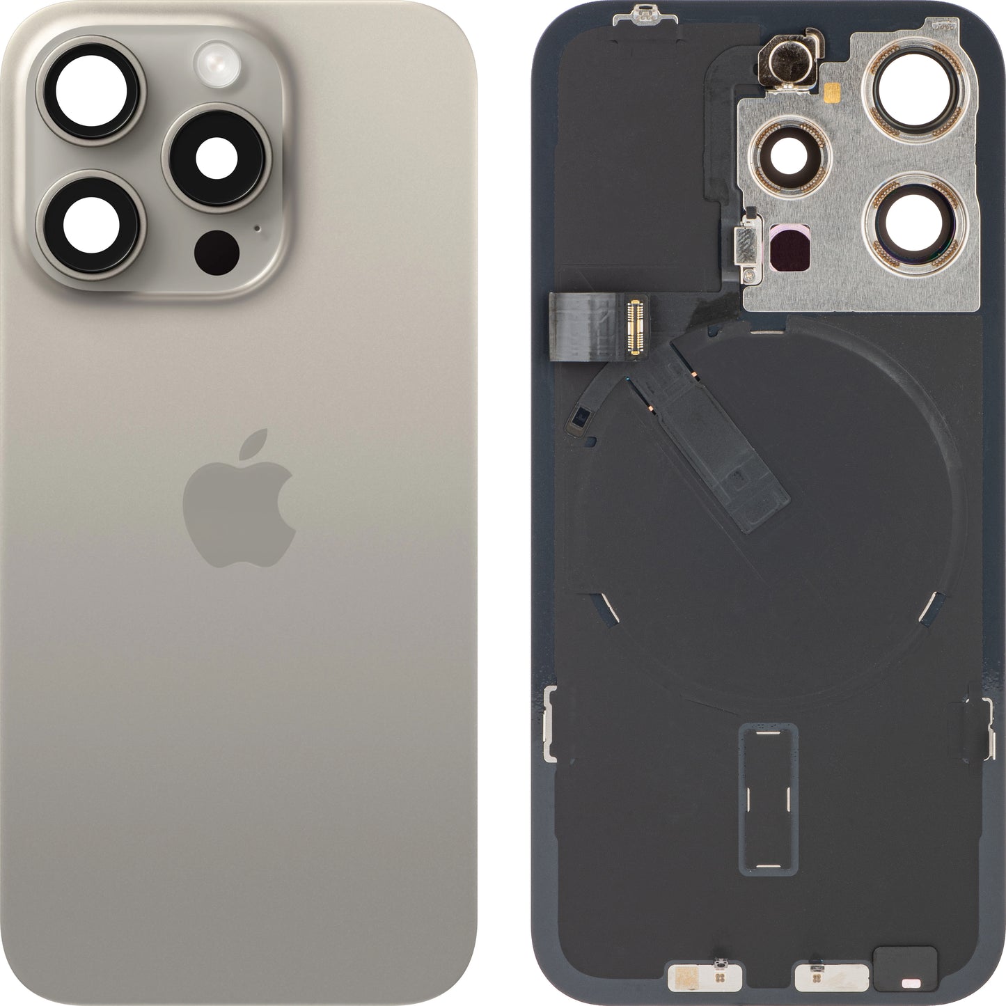 Apple iPhone 15 Pro Battery Cover, Beige (Natural Titanium), Swap