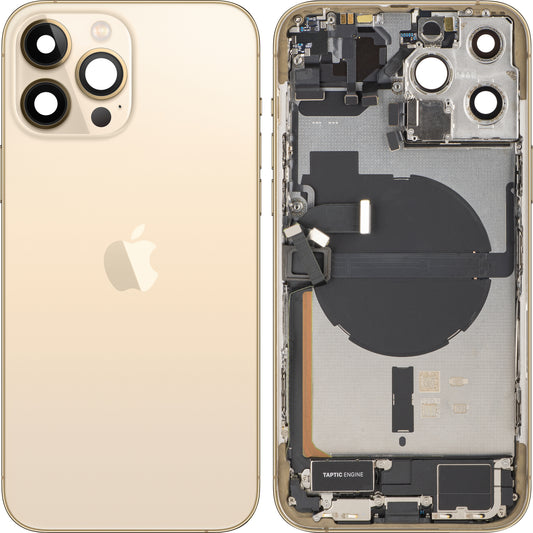 Apple iPhone 13 Pro Max akkufedél, középházzal, teljes alkatrészekkel, arany, Swap