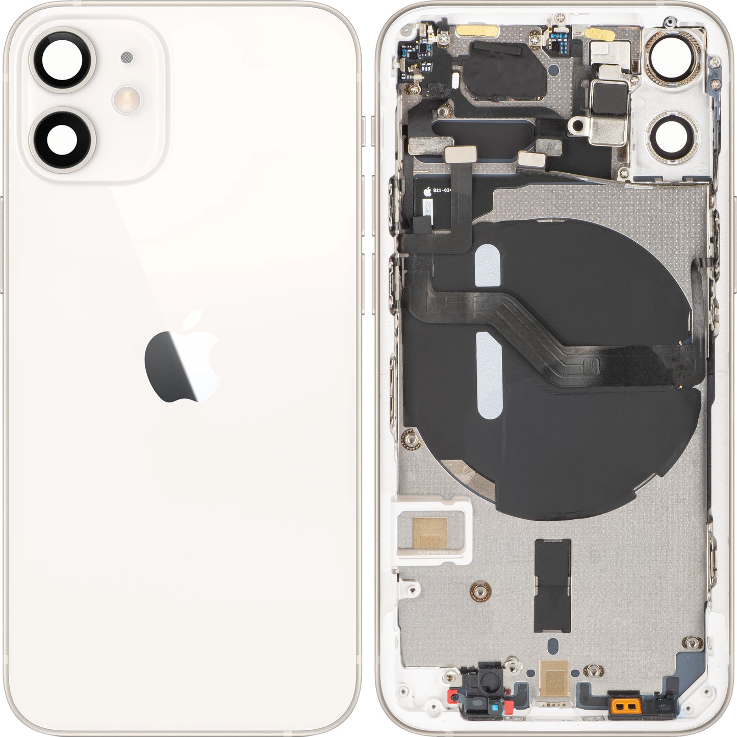 Apple iPhone 12 mini akkumulátor fedél, középházzal, fehér, Swap
