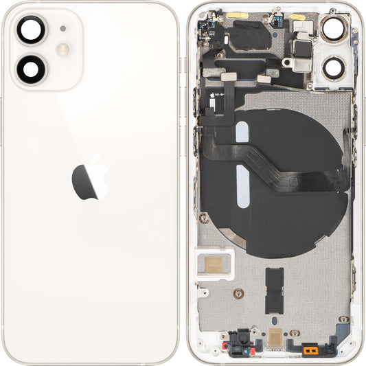 Apple iPhone 12 mini akkumulátor fedél, középházzal, fehér, Swap