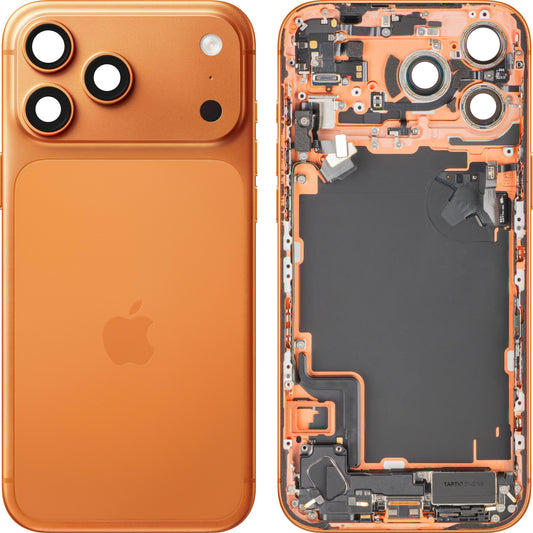 Apple iPhone 17 Pro Max akkufedél, középházzal, teljes alkatrészekkel, narancssárga (Cosmic Orange), Swap