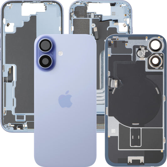 Apple iPhone 17 akkumulátor fedél, középházzal, teljes alkatrészekkel, kék (Mist Blue), csere
