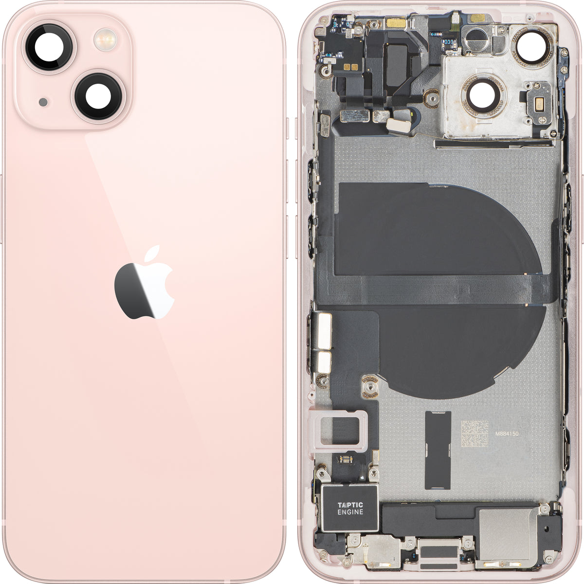 Apple iPhone 13 akkufedél, középső házzal, teljes alkatrészek, rózsaszín, prémium csere