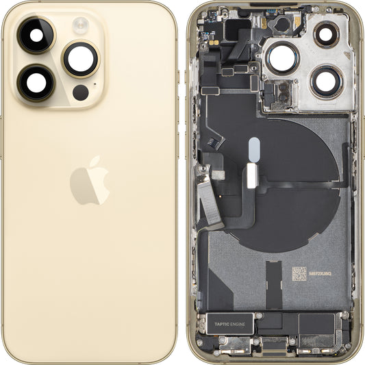 Apple iPhone 14 Pro akkufedél, középső házzal, US verzió, arany, csere