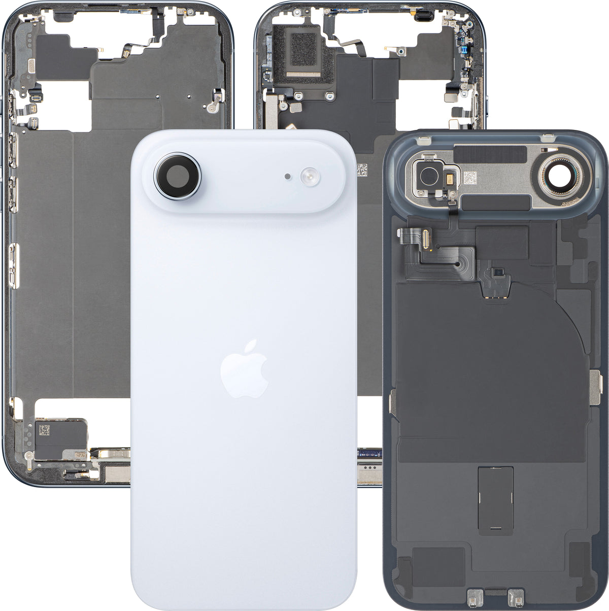 Apple iPhone 17 Air akkufedél, középső házzal, teljes alkatrészek, kék (égkék), prémium csere