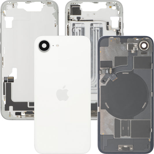 Apple iPhone 17e akkufedél, középső házzal, teljes alkatrészek, fehér, prémium csere