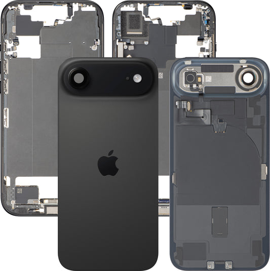 Apple iPhone 17 Air akkufedél, középházzal, teljes alkatrészekkel, fekete (Space Black), csere