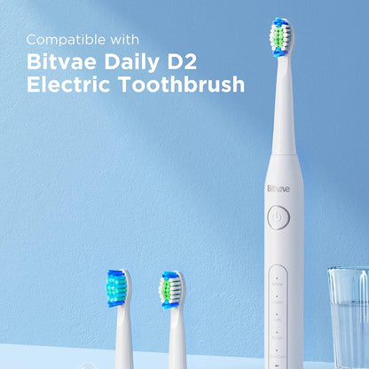 SDD2 Replacement Head for Bitvae D2 Electric Toothbrush, Set of 4, White