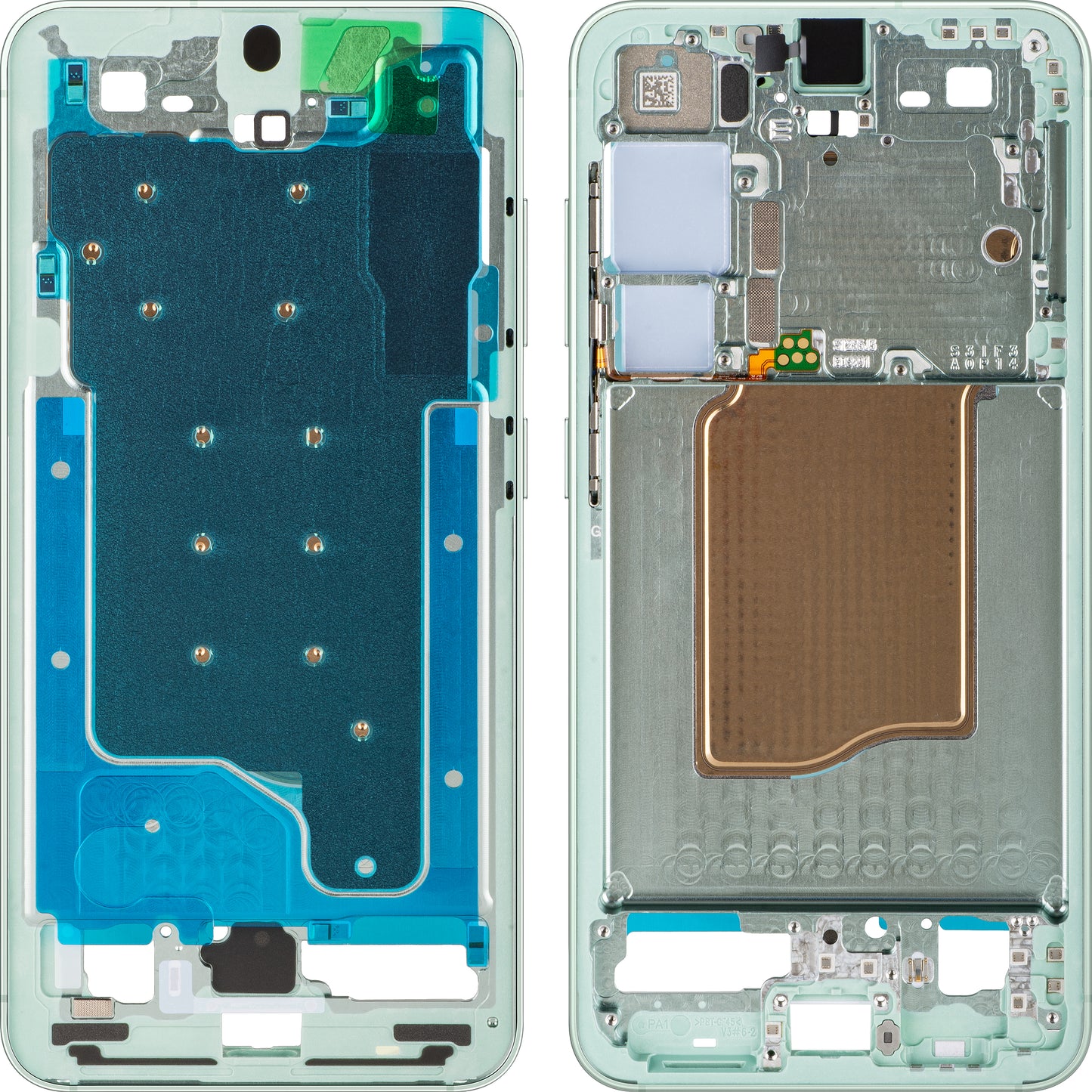 Samsung Galaxy S25 S931 középház, Zöld (Menta), Service Pack GH82-36328B