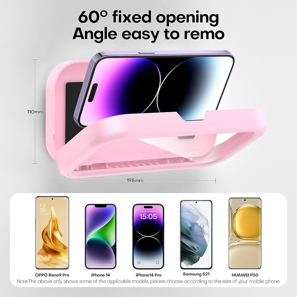 Techsuit LC-999 Telefonhoz Vízálló, Rózsaszín Tapintómembrános Falitok