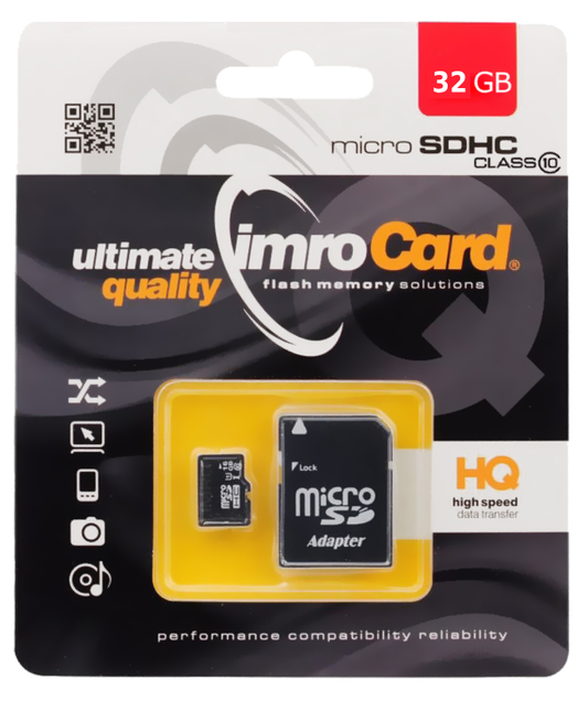 Imro microSDHC memóriakártya, 32Gb, 10-es osztály / UHS-1 U1, adapterrel