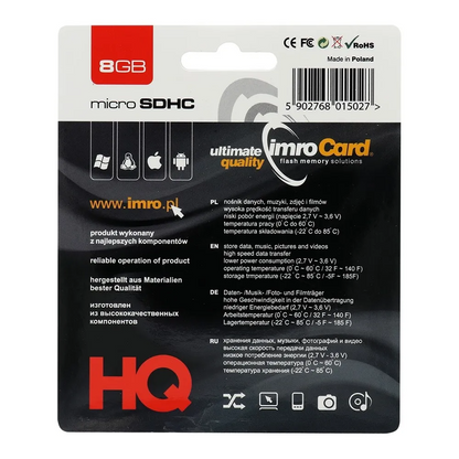 Imro microSDHC memóriakártya, 8Gb, 4-es osztály