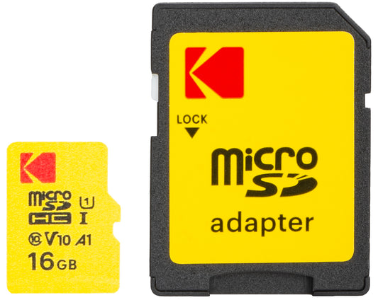 Kodak Extra Performance microSDHC memóriakártya, 16GB, 10-es osztály / UHS-1 U1, adapterrel EKMSDM16GHC10J6