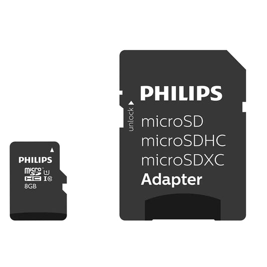 Philips microSDHC memóriakártya, 8GB, Class 10 / UHS-1 U1, FM08MP45B/10 adapterrel