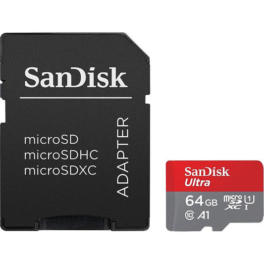 SanDisk Ultra Android A1 microSDXC memóriakártya, 64GB, 10. osztály / UHS-1 U1, adapterrel SDSQUAB-064G-GN6MA