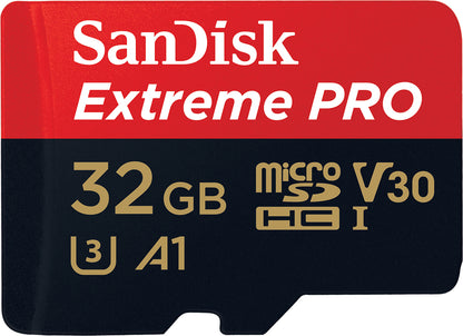 SanDisk Extreme Pro microSDHC memóriakártya, 32GB, 10. osztály / UHS-1 U3, adapterrel SDSQXCG-032G-GN6MA