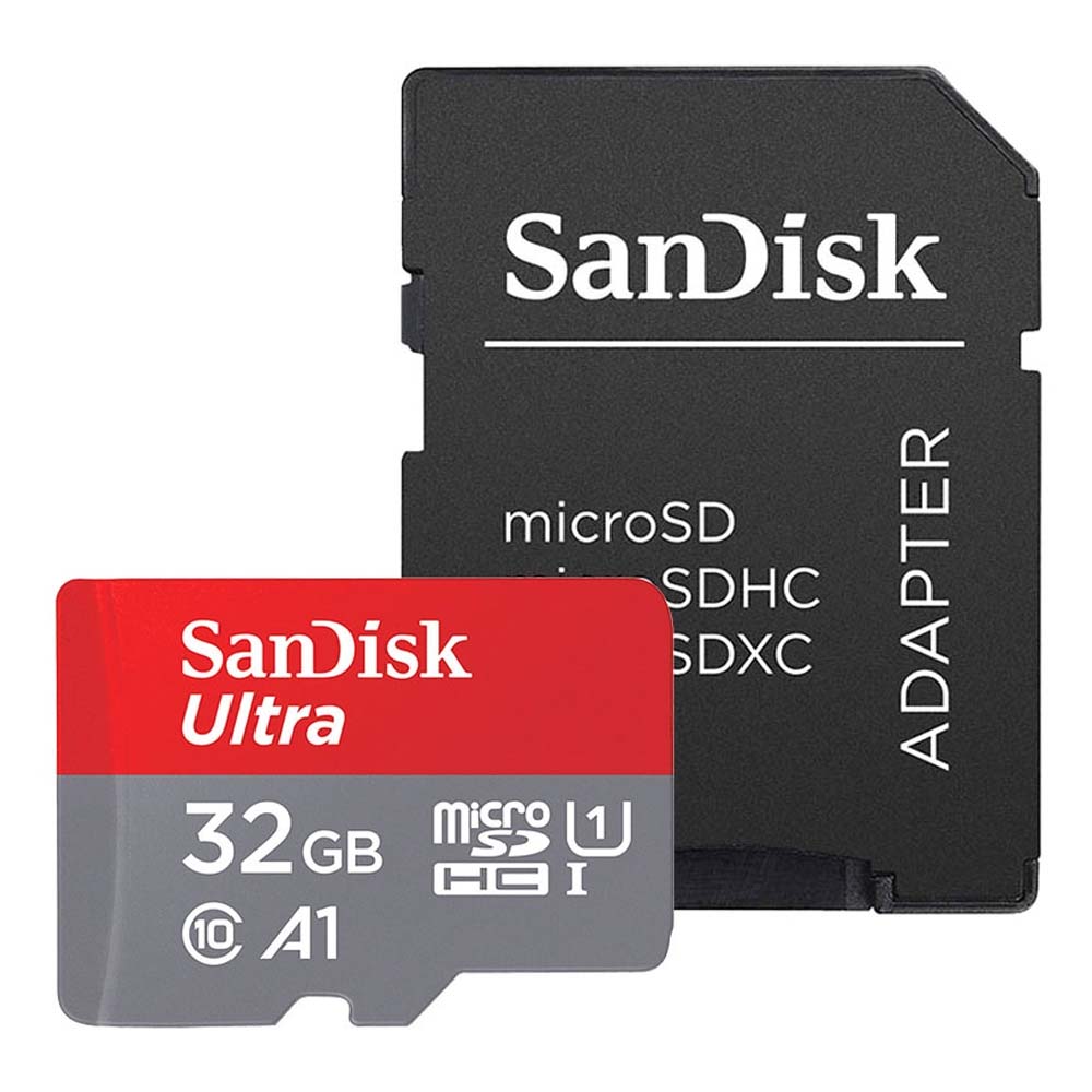 SanDisk Ultra Android A1 microSDHC memóriakártya, 32GB, 10. osztály / UHS-1 U1, adapterrel SDSQUA4-032G-GN6MA