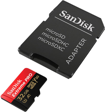 SanDisk Extreme Pro microSDHC memóriakártya, 32GB, 10. osztály / UHS-1 U3, adapterrel SDSQXCG-032G-GN6MA