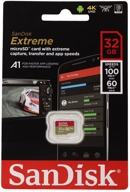 SanDisk Extreme microSDHC memóriakártya, 32Gb, 10. osztály / UHS-1 U3 SDSQXAF-032G-GN6MN