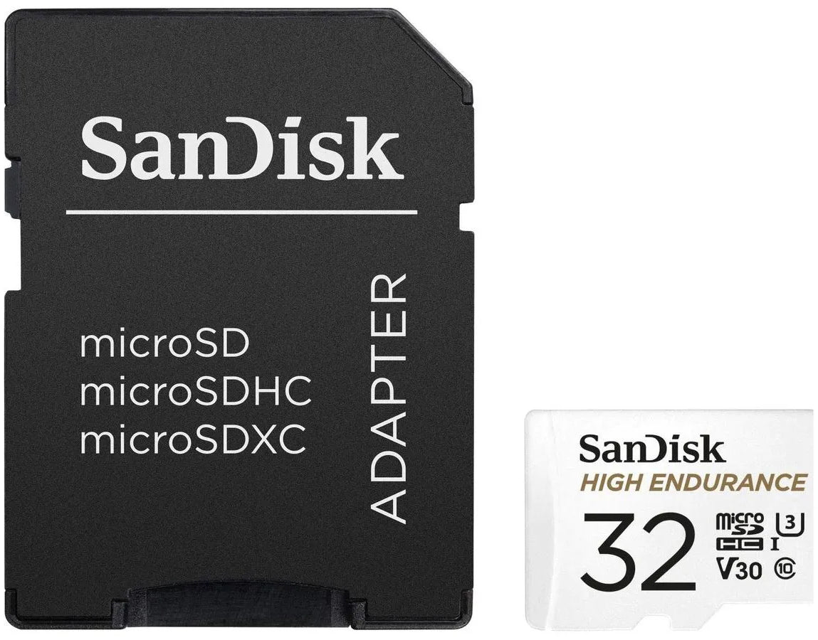 SanDisk High Endurance microSDHC memóriakártya, 32GB, 10-es osztály / UHS-1 U3, SDSQQNR-032G-GN6IA adapterrel