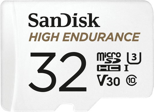 SanDisk High Endurance microSDHC Memory Card, 32GB, Class 10 / UHS-1 U3, With Adapter SDSQQNR-032G-GN6IA