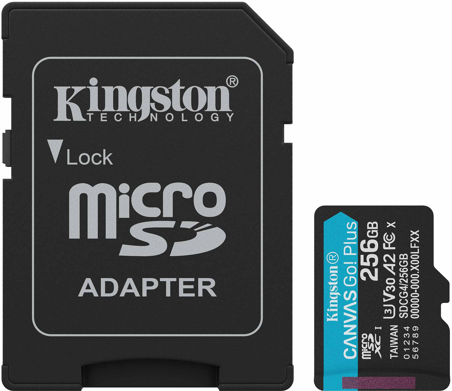 Kingston Canvas Go Plus Android A2 microSDXC memóriakártya, 256Gb, 10. osztály / UHS-1 U3, adapterrel SDCG4/256GB