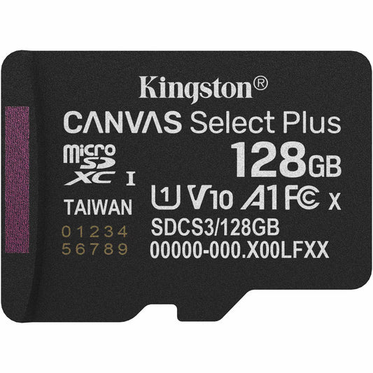 Kingston Canvas Select Plus Android A1 microSDXC memóriakártya, 128GB, 10. osztály / UHS-1 U1 SDCS3/128GBSP