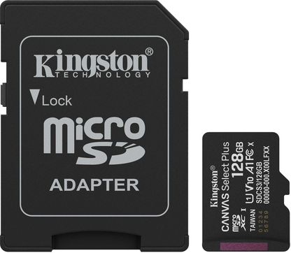 Kingston Canvas Select Plus Android A1 microSDXC memóriakártya, 128Gb, 10. osztály / UHS-1 U1, adapterrel SDCS3/128GB