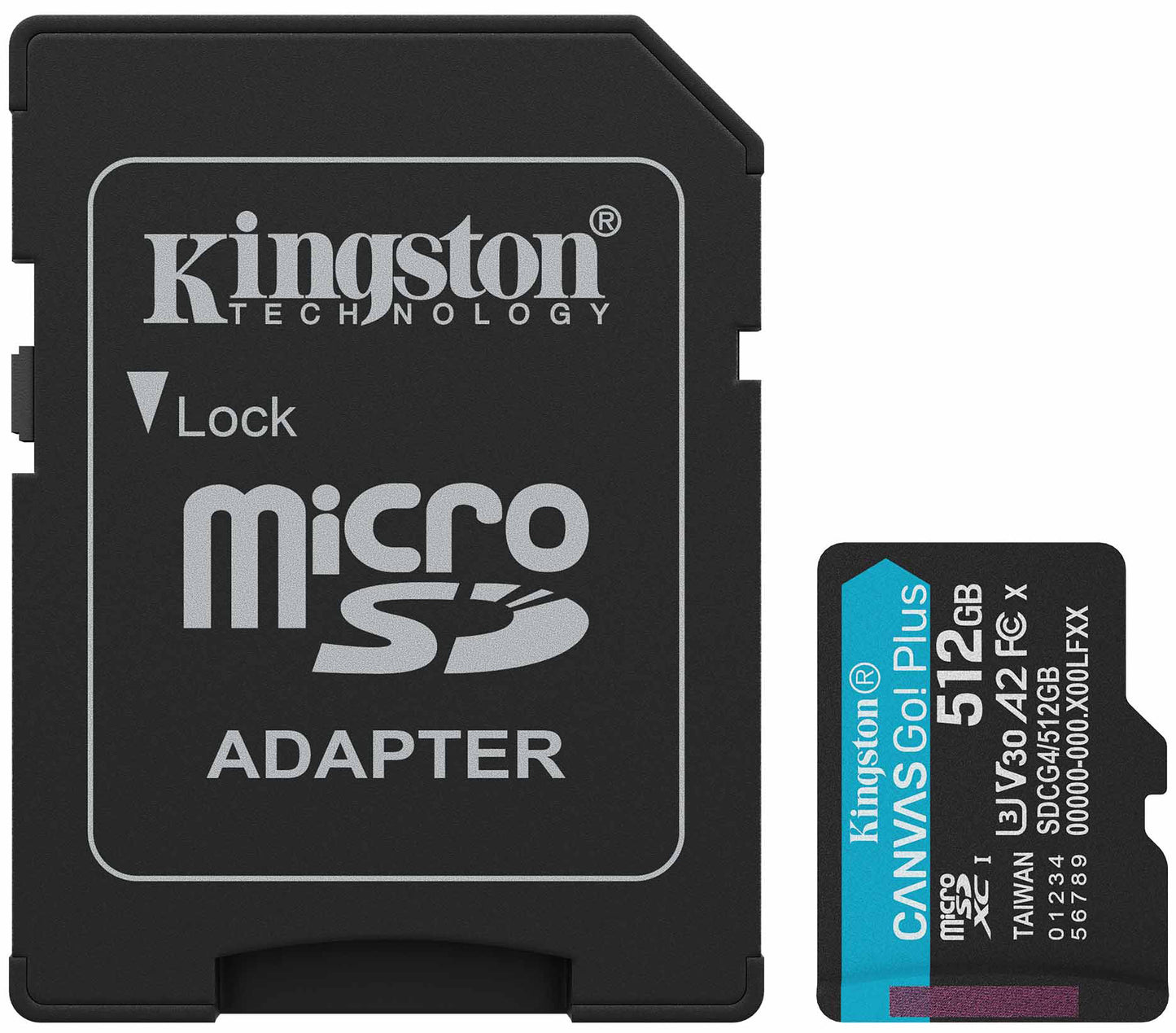 Kingston Canvas Go Plus Android A2 microSDXC memóriakártya, 512Gb, 10. osztály / UHS-1 U3, SD adapterrel SDCG4/512GB
