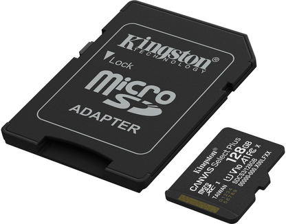 Kingston Canvas Select Plus Android A1 microSDXC memóriakártya, 128Gb, 10. osztály / UHS-1 U1, adapterrel SDCS3/128GB