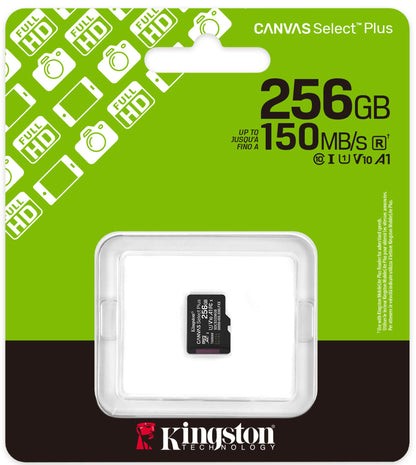 Kingston Canvas Select Plus Android A1 microSDXC memóriakártya, 256GB, 10. osztály / UHS-1 U1 SDCS3/256GBSP