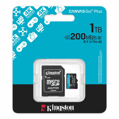 Kingston Canvas Go Plus Android A2 microSDXC memóriakártya, 1TB, 10. osztály / UHS-1 U3, SD adapterrel ‎SDCG4/1TB