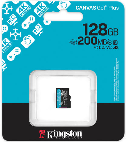Kingston Canvas Go Plus Android A2 microSDXC memóriakártya, 128Gb, 10. osztály / UHS-1 U3 SDCG4/128GBSP
