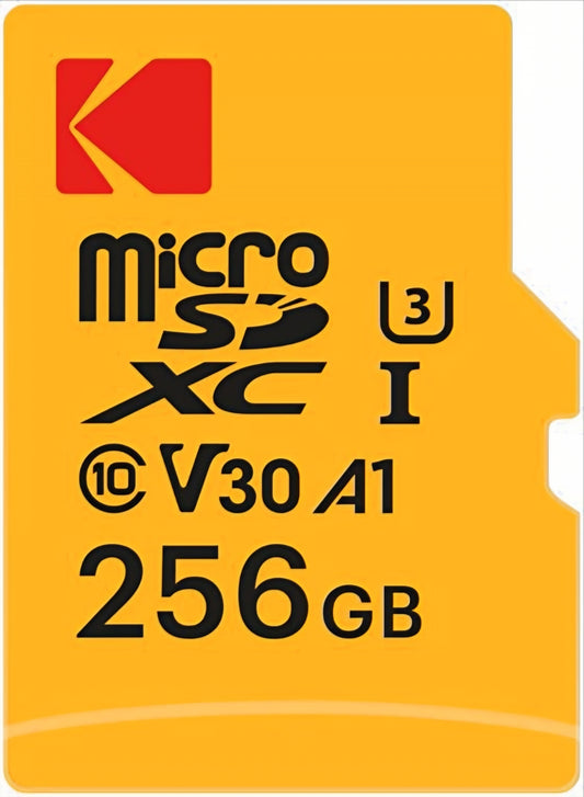Kodak microSDXC memóriakártya, 256GB, 10-es osztály / UHS-1 U3, adapterrel EKMSDM256GXC10HPRK